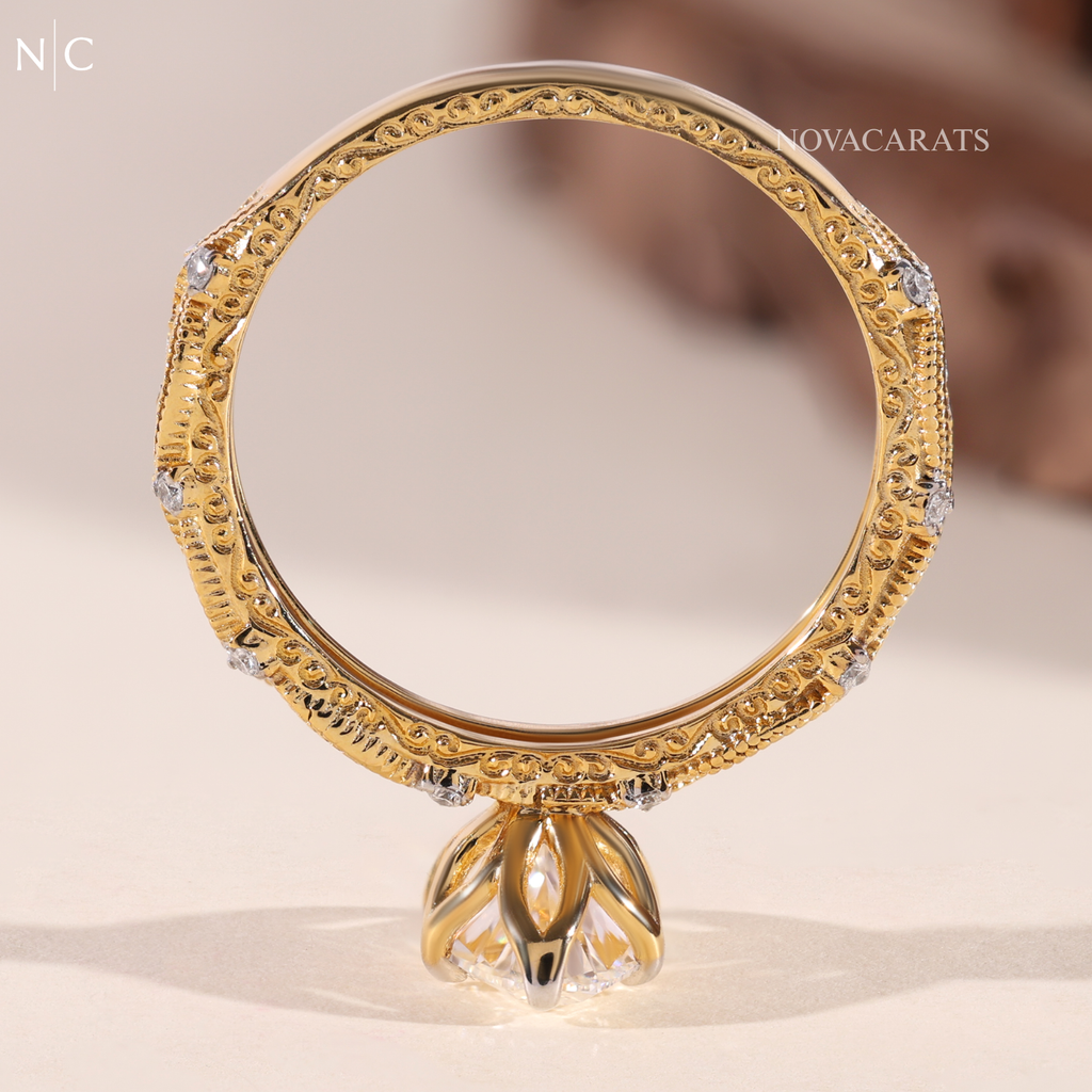 Oval Cut Vintage Milgrain Engagement Ring