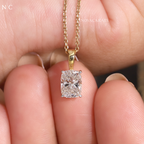 Cushion Cut Diamond Pendent Necklace