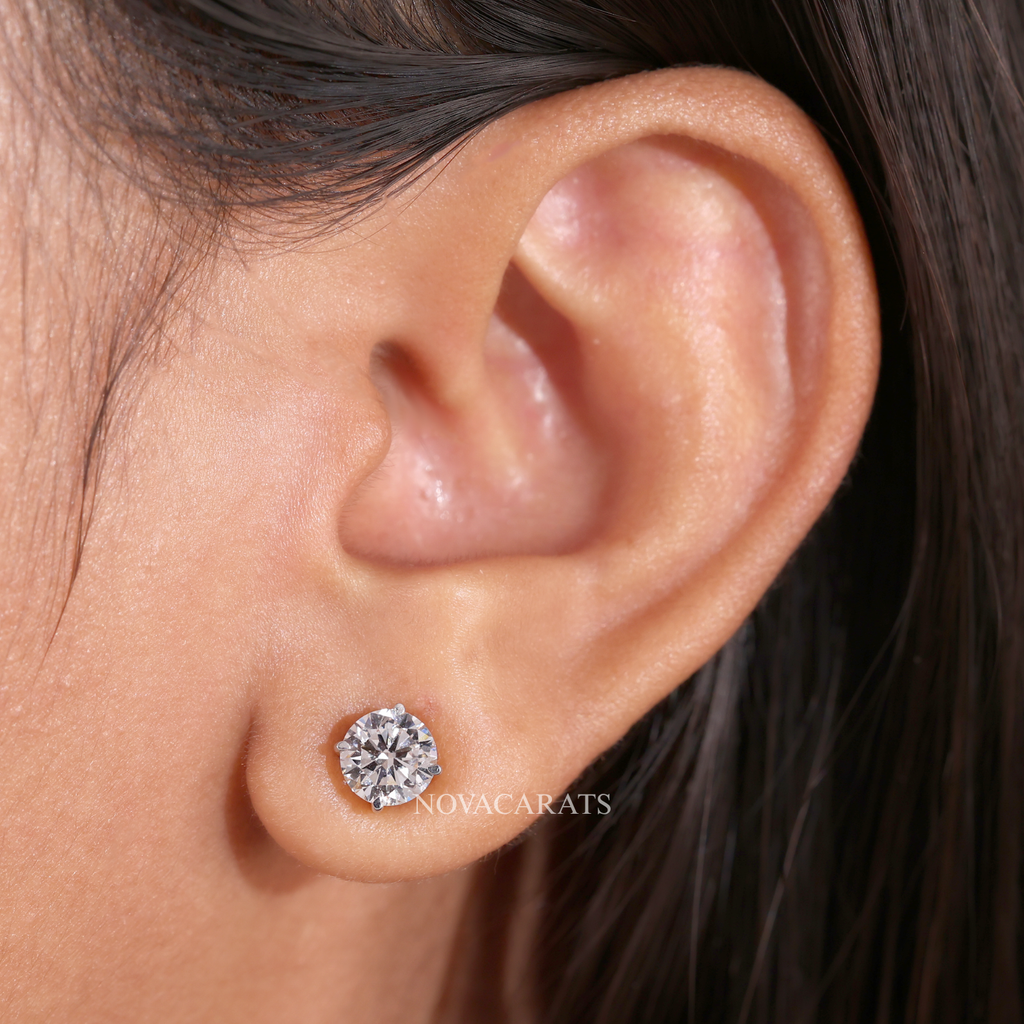 Round Cut Stud Earrings