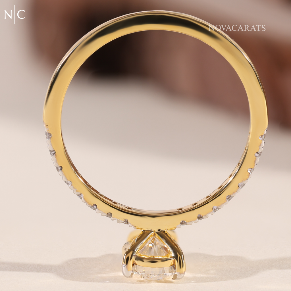 Pear Cut Unique Pave Engagement Ring