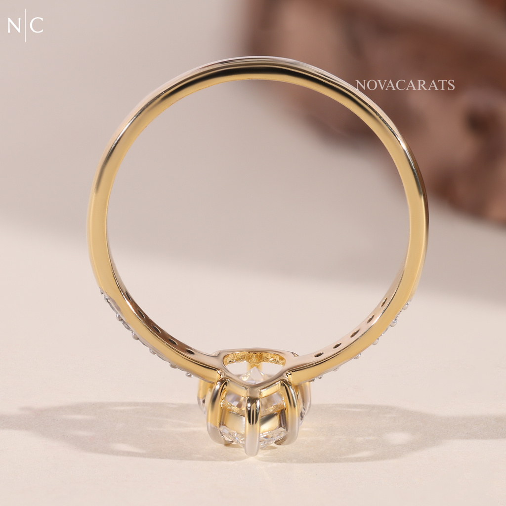 Pear Cut Hidden Halo Solitaire Ring