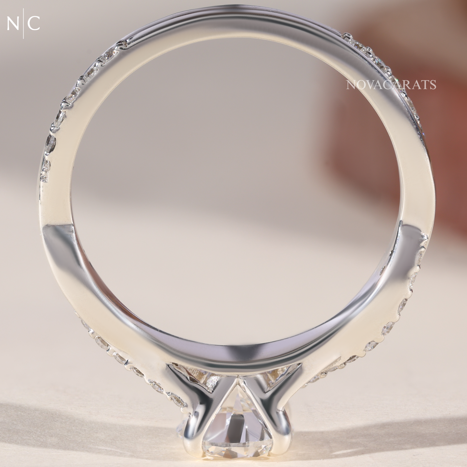 Round Cut Infinity Twist Ring
