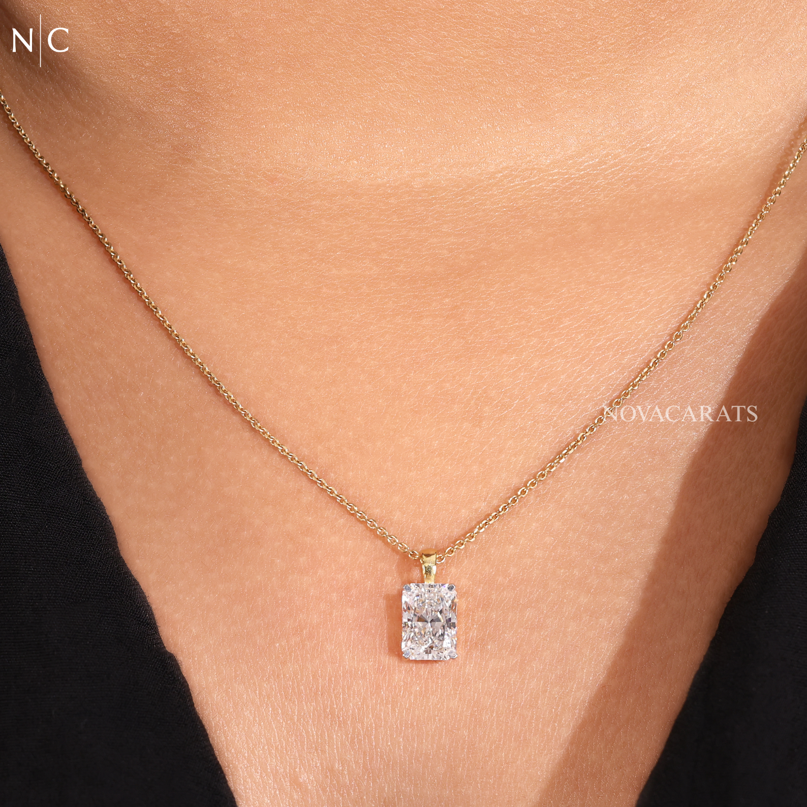 Radiant Cut Diamond Pendent