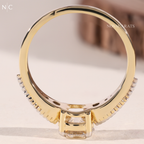 Round Cut Marquise Side Stone Ring