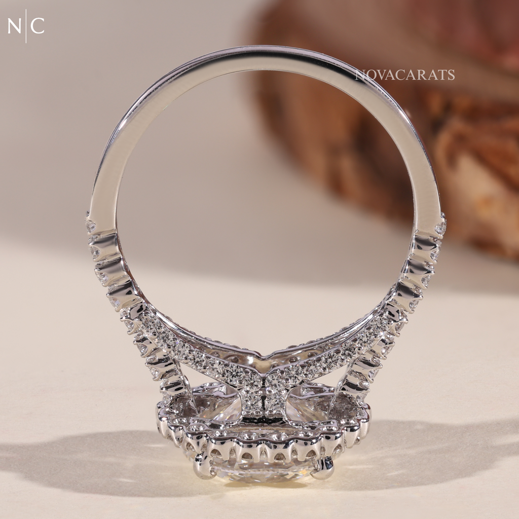Round Cut Hidden Halo Engagement Ring