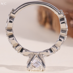 Nature Inspired Radiant Cut Accent Ring