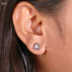 Modern Trillion Cut Stud Earrings
