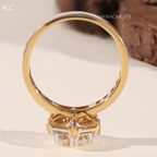 Round Cut Art Deco Halo Engagement Ring