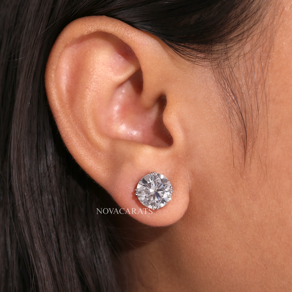 Round Cut Stud Earrings