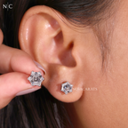 Hexagon Step Cut Stud Earrings