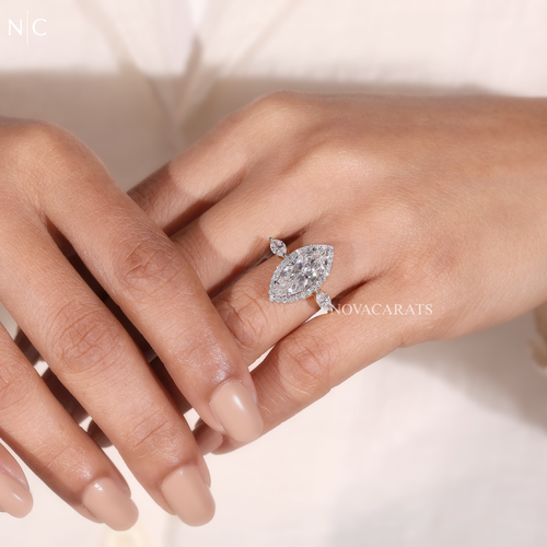 Marquise Lab Grown Diamond Halo Ring