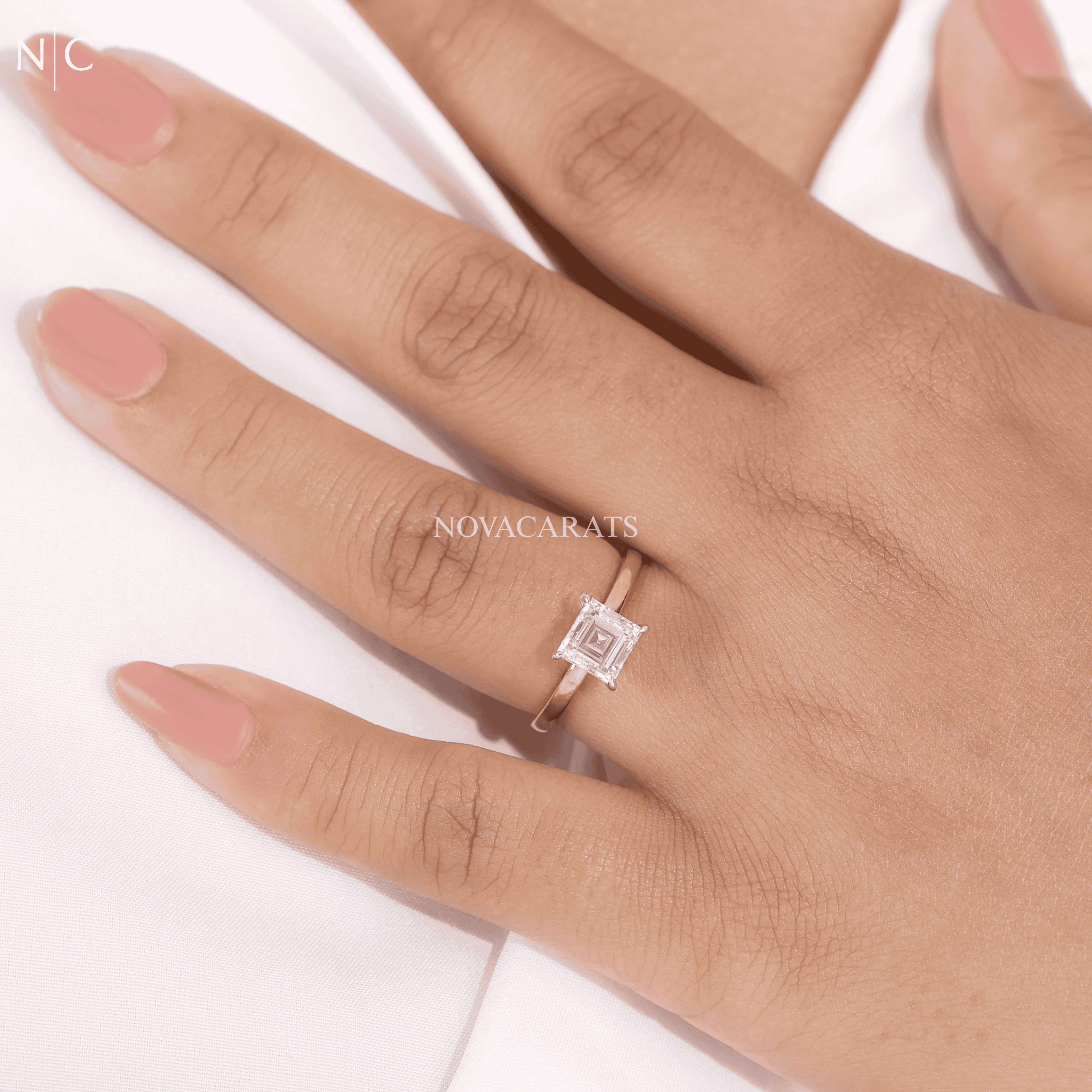 Asscher Cut Solitaire Engagement Ring