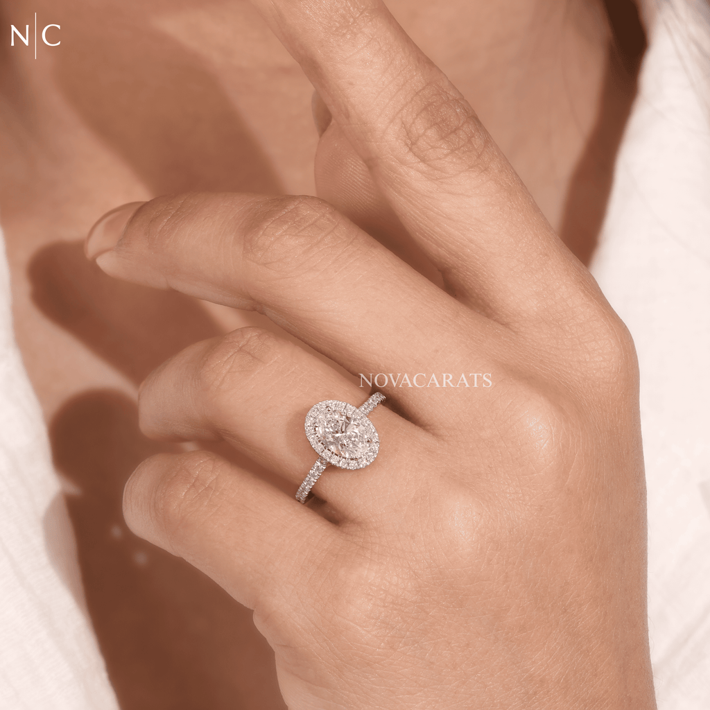 Oval Cut Halo Engagement Ring