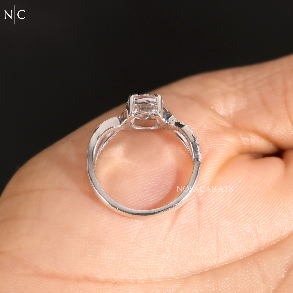 Round Cut Infinity Twisted Pave Band Ring