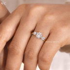 Three Stone Round Cut Classic Engagement Ring