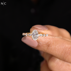 Oval Cut Unique Solitaire Engagement Ring