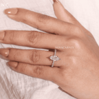 Marquise Cut Pave Solitaire Engagement Ring