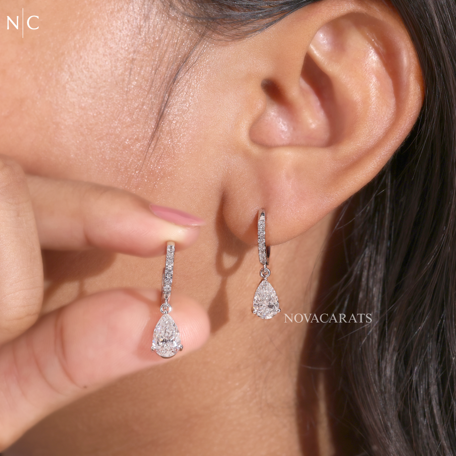 Pear Cut Drop Earrings