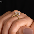 Radiant Cut Hidden Halo Engagement Ring