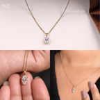 Oval Cut Solitaire Diamond Pendant