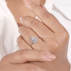 Pear Cut Unique Halo Engagement Ring