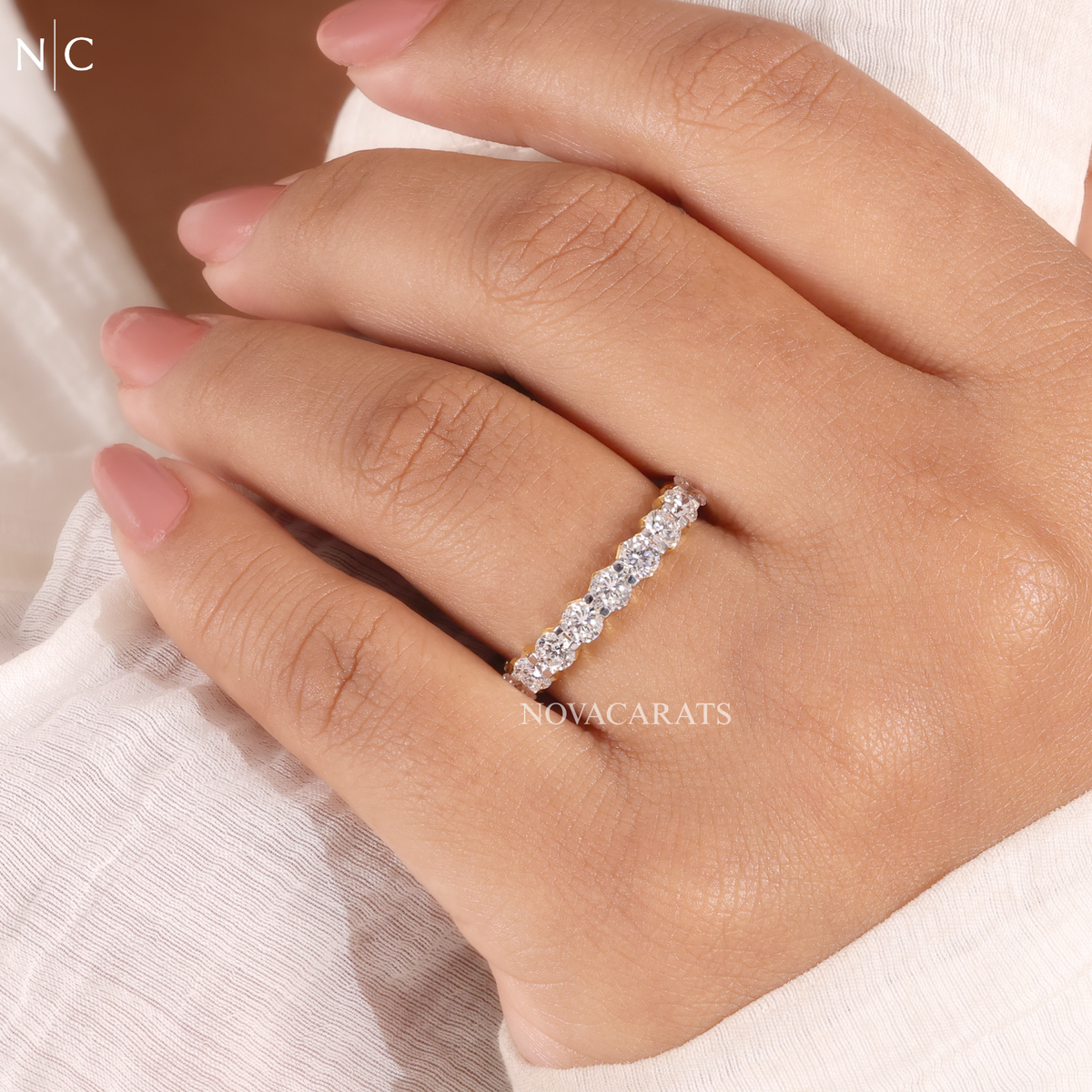 Round Cut Full Eternity Band