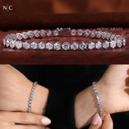 Hexagonal Cut Diamond Tennis Bracelet