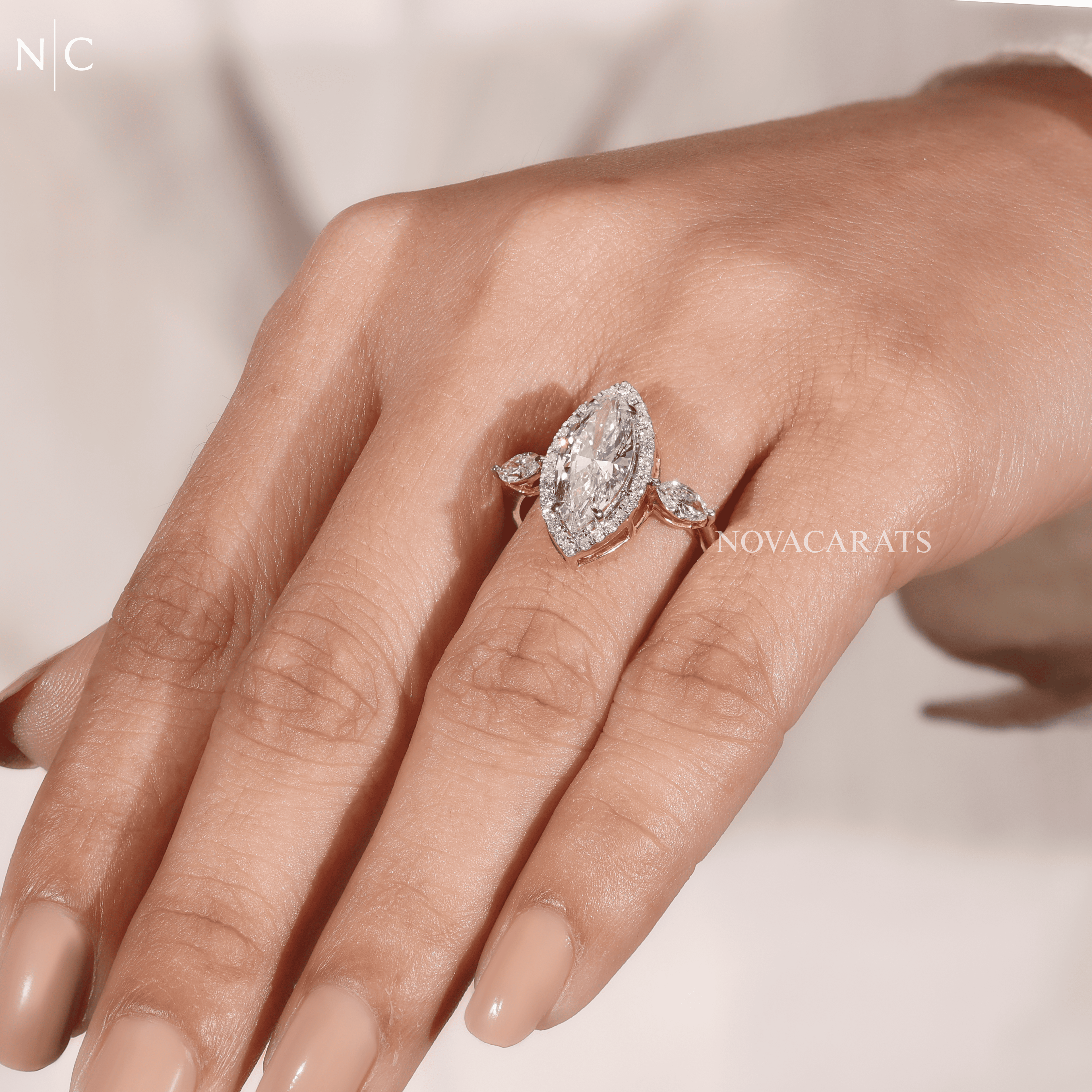 Marquise Lab Grown Diamond Halo Ring