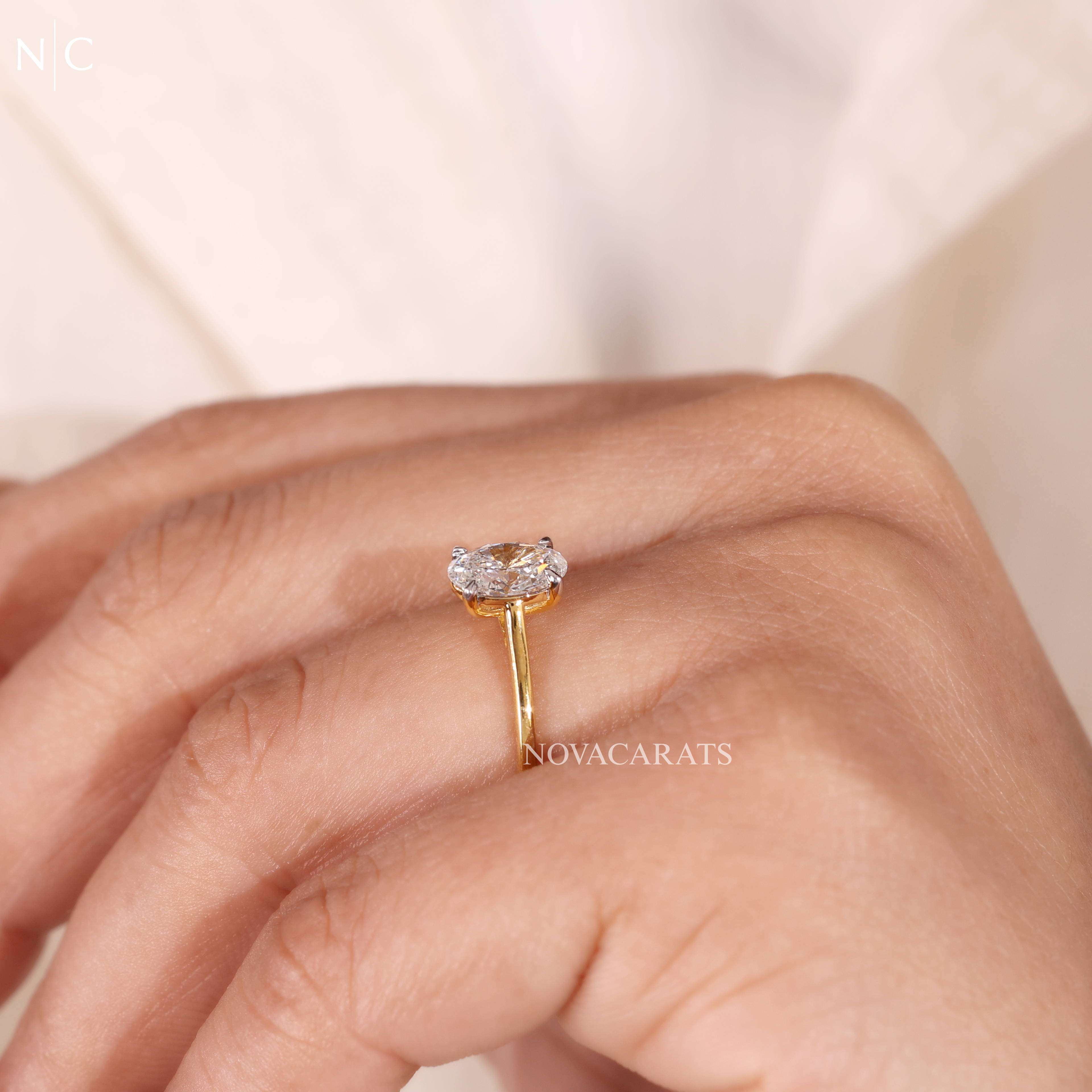 Oval Cut Lab Solitaire Engagement Ring