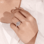 Round Cut Art Deco Halo Engagement Ring