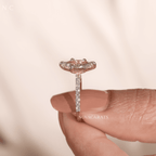 Marquise Cut Pave Solitaire Engagement Ring
