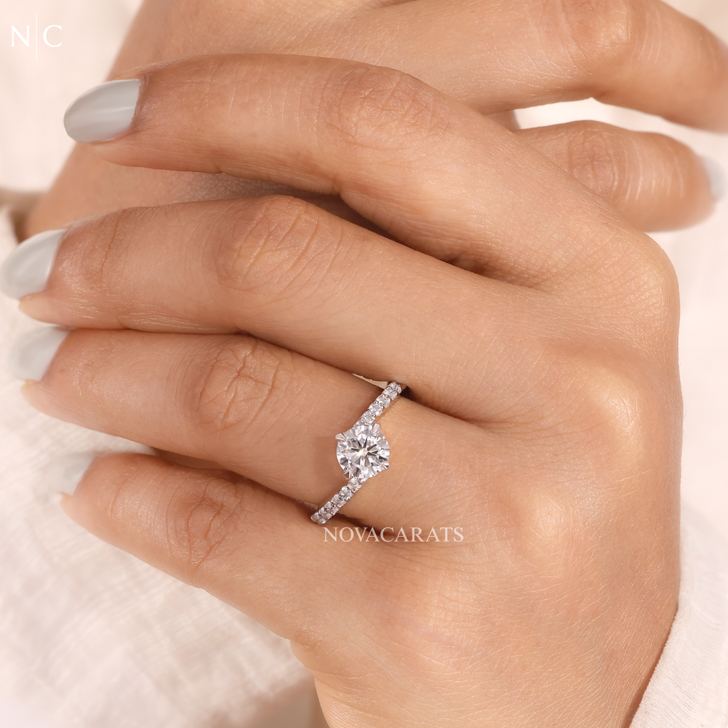Round Cut Pave band Ring