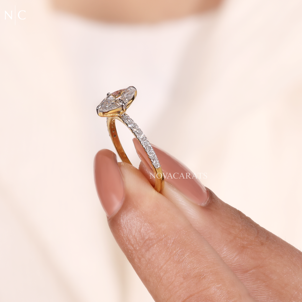 Oval Cut Unique Solitaire Engagement Ring
