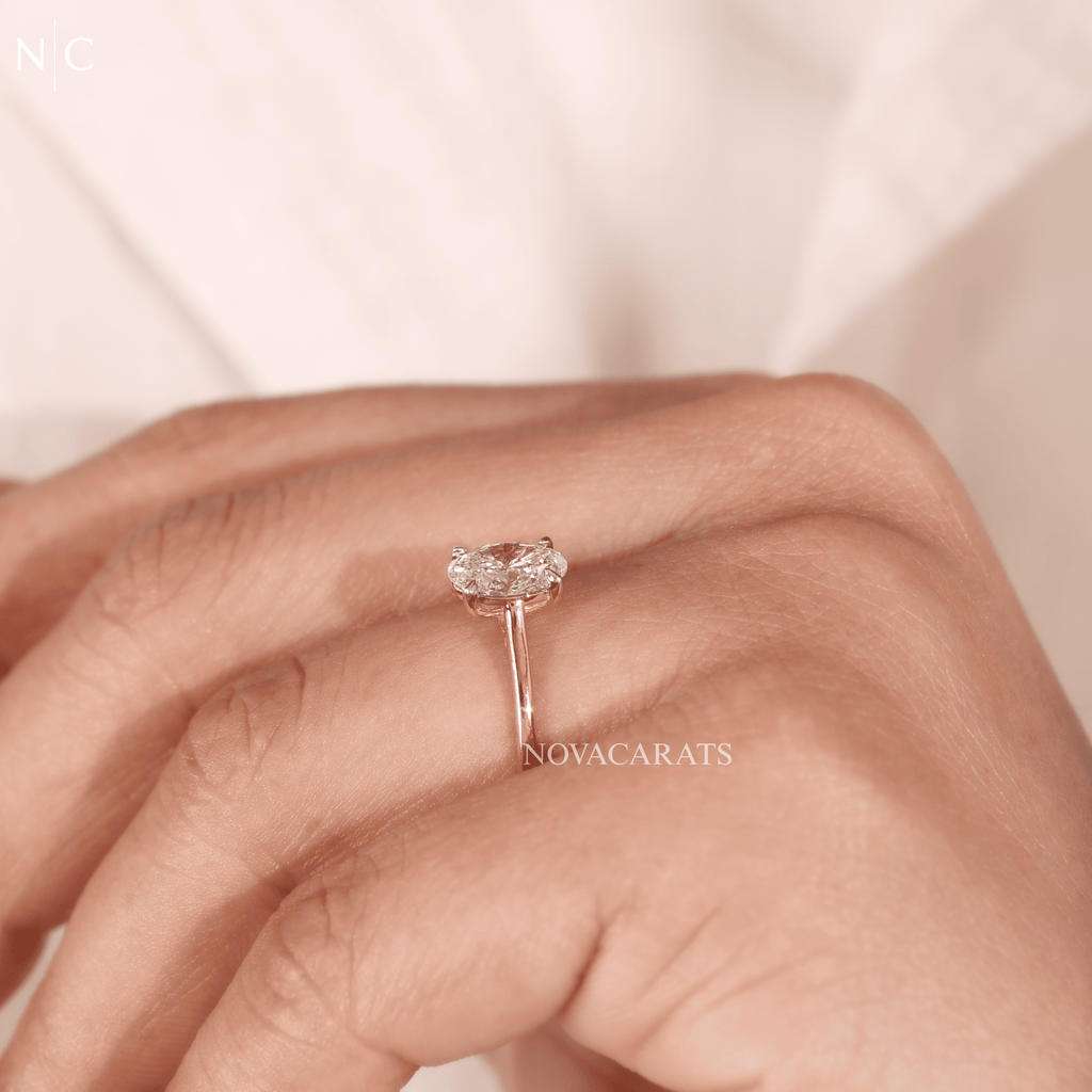 Oval Cut Lab Solitaire Engagement Ring