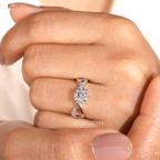 Round Cut Infinity Twisted Pave Band Ring
