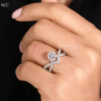 Round Cut Infinity Twist Bypass Split Shank Ring