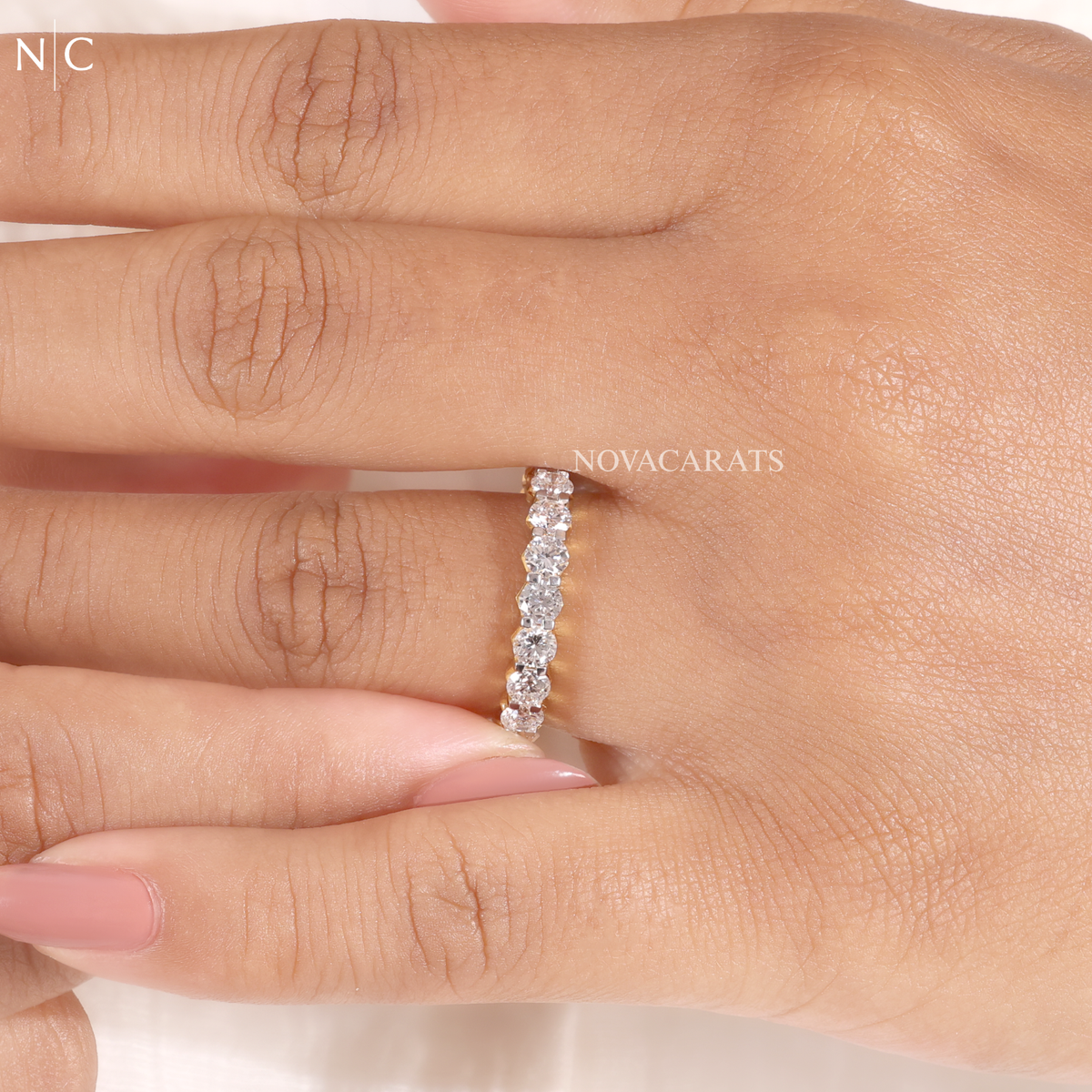 Round Cut Full Eternity Band