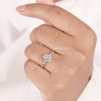 Oval Cut Twisted Infinity Pave Engagement Ring