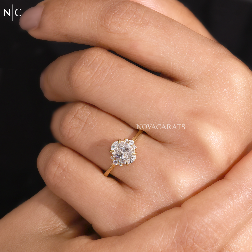 Oval Cut Hidden Halo Solitaire Ring