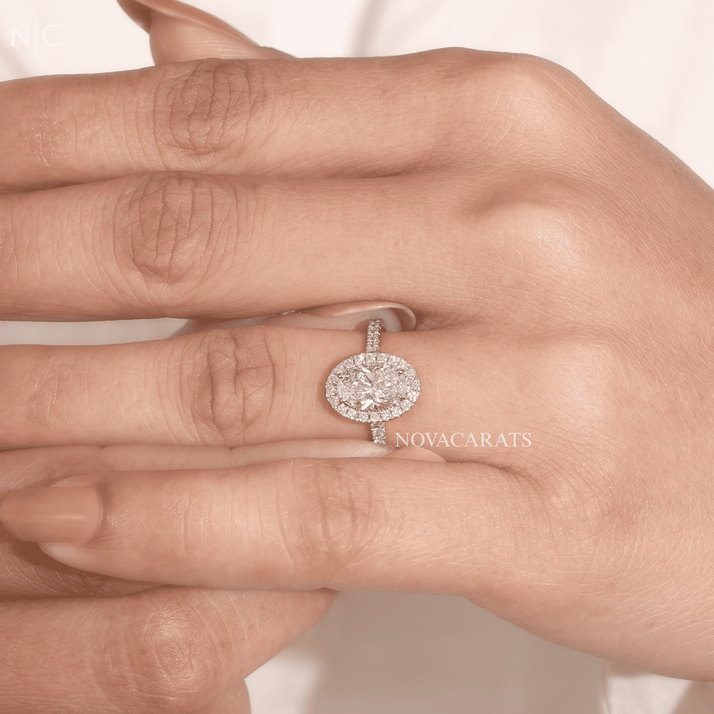 Oval Cut Halo Engagement Ring