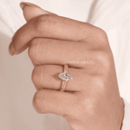 Marquise Cut Vintage Floral Engraved Ring