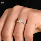 Emerald Cut 4 Prong Solitaire Ring