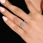 Nature Inspired Radiant Cut Accent Ring