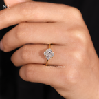 Oval Cut Hidden Halo Solitaire Ring