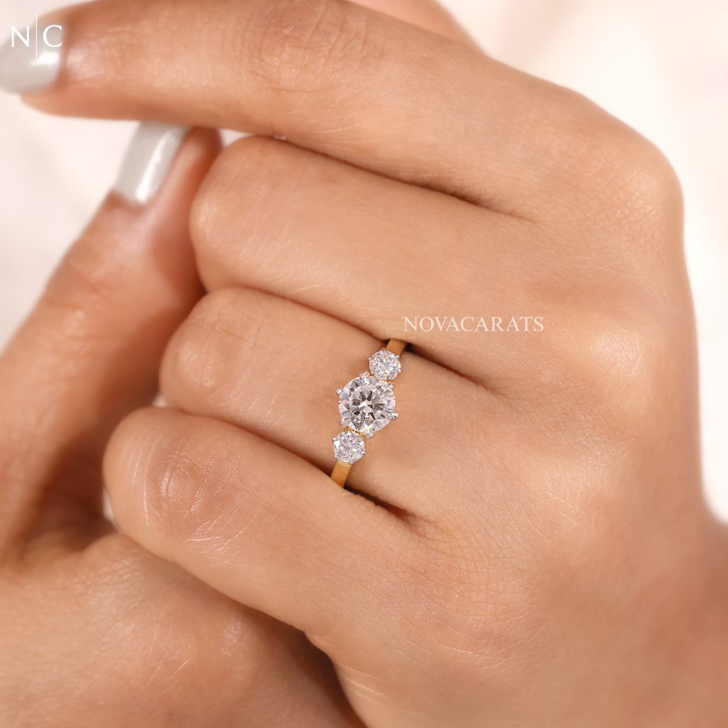 Three Stone Round Cut Classic Engagement Ring