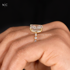 Radiant Cut Hidden Halo Engagement Ring