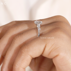 Graduated Round Cut Cascading Side Stone Cluster Ring