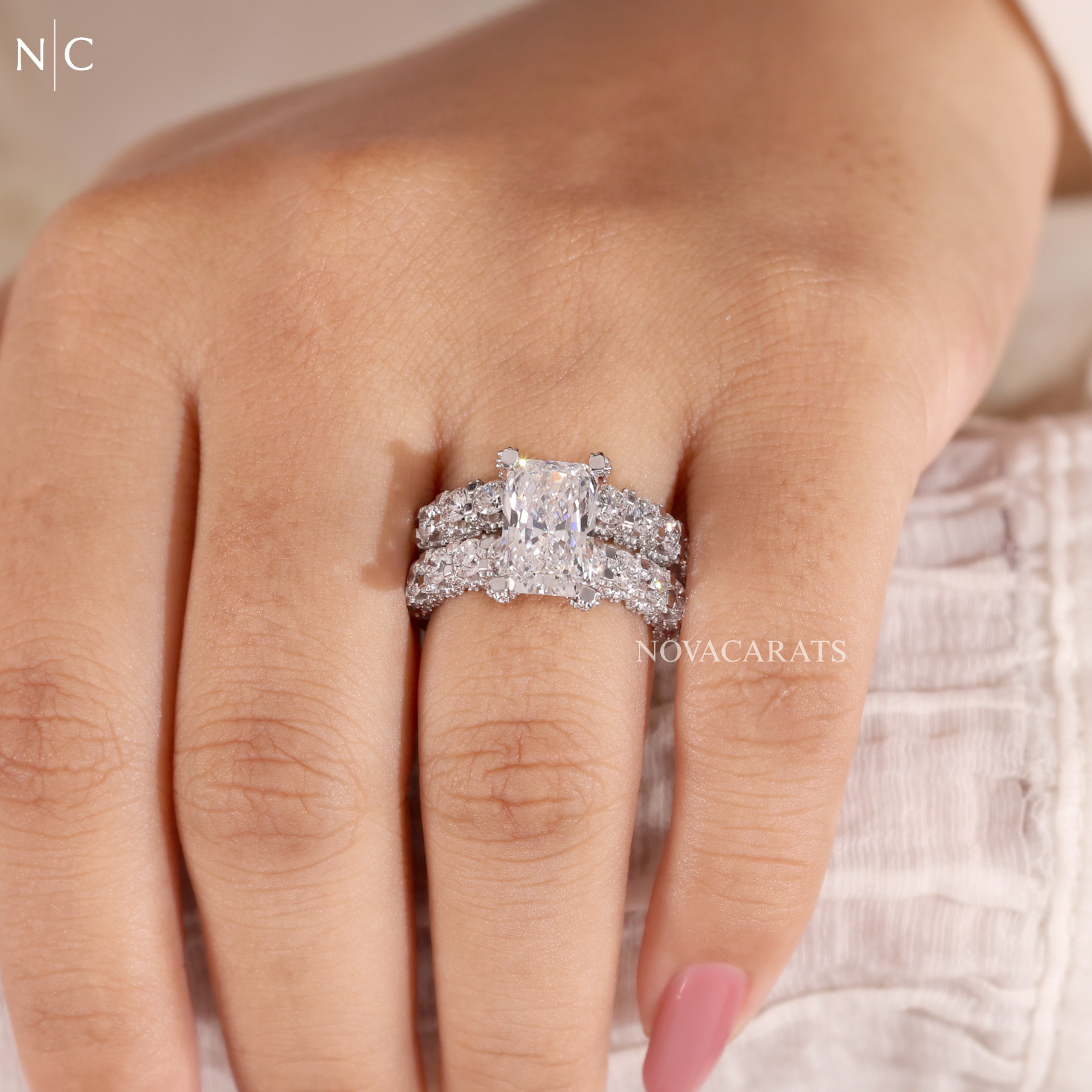 Radiant Cut Floral Cluster Diamond Ring (Copy)