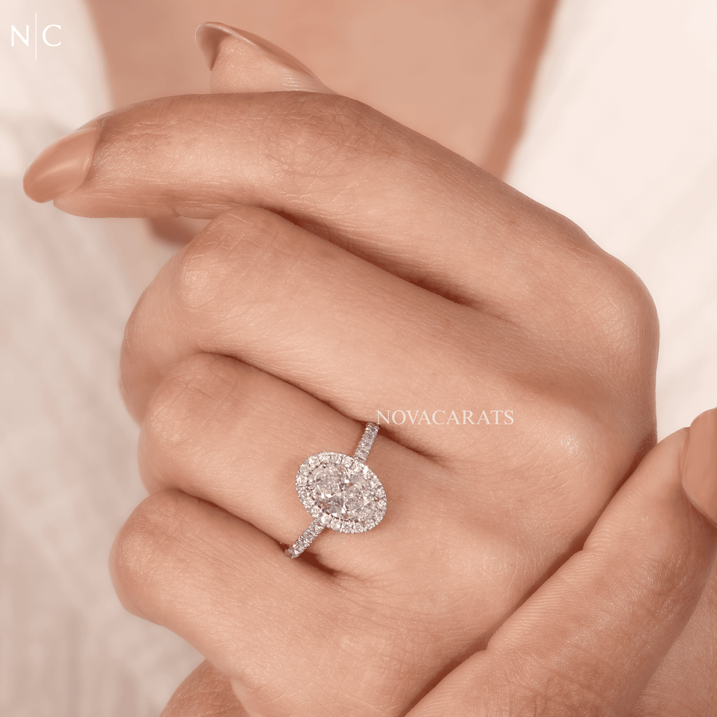 Oval Cut Halo Engagement Ring