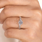 Round Cut Infinity Twist Ring